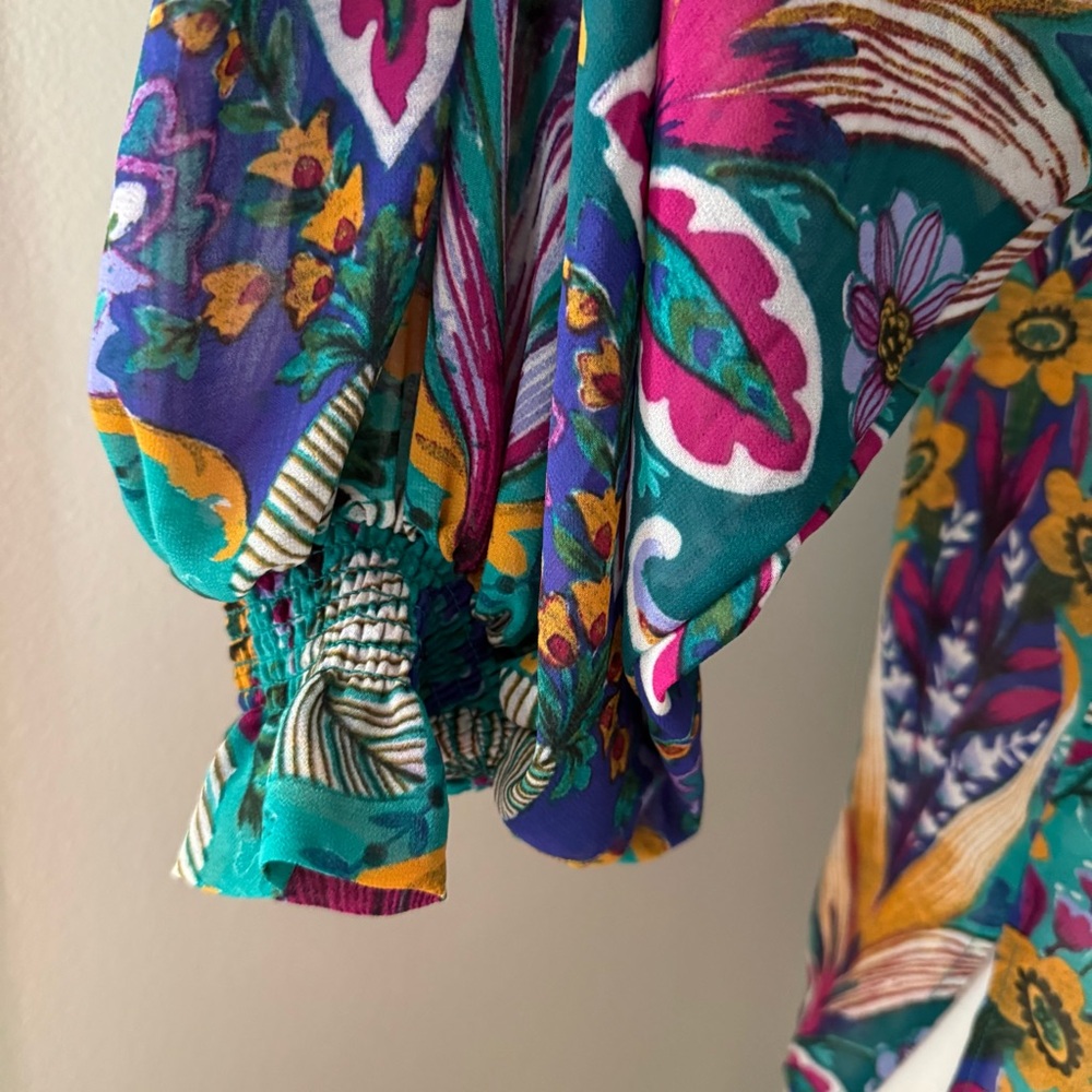 Nicole Miller Boho Chiffon Blouse - Picture 6 of 8